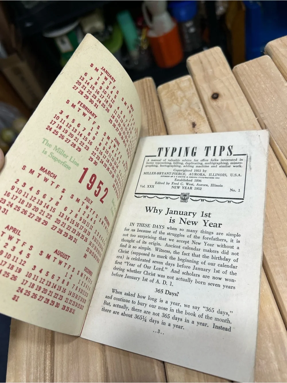 Vintage 1952 Miller Line Typing Tips Booklet Office Ephemera